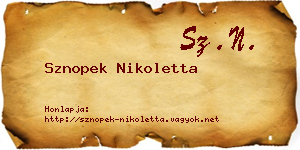 Sznopek Nikoletta névjegykártya